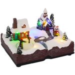 Decoracion-navideña-Pueblo-Homcom-luces-LED-multicolor-15x23x18-cm-