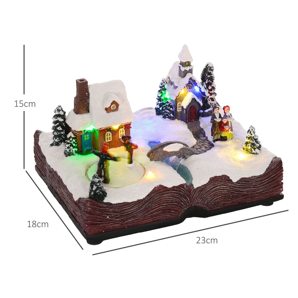 Decoracion-navideña-Pueblo-Homcom-luces-LED-multicolor-15x23x18-cm-