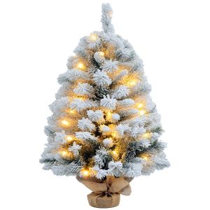 Árbol de Navidad Alsacia Homcom 133 ramas + 50 luces LED blanco Ø47x92 cm