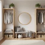 Espejo-de-pared-diseño-redondo-tactil-ambientada-vestidor