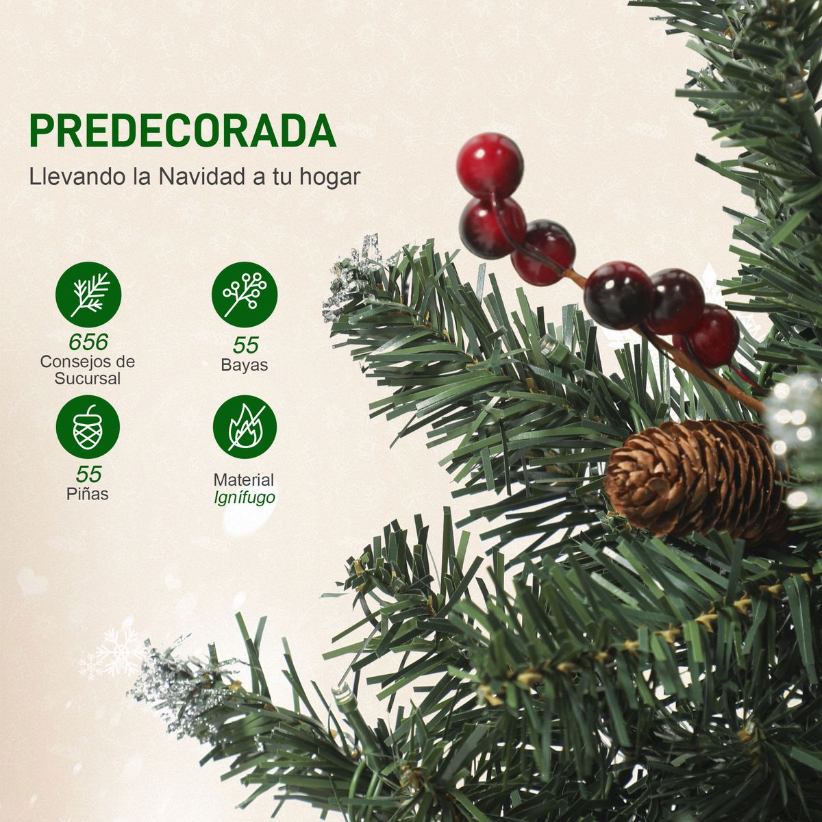 Arbol-de-Navidad-Homcom-656-ramas-con-300-luces