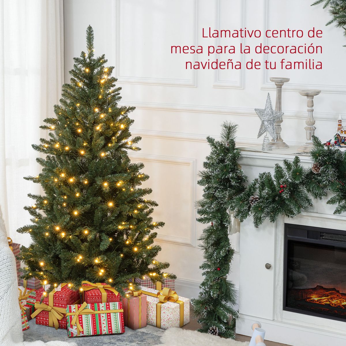 Arbol-de-Navidad-Homcom-con-310-luces-LED-verde-150-cm