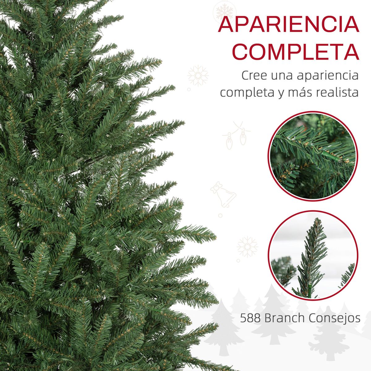 Arbol-de-Navidad-Homcom-con-310-luces-LED-verde-150-cm