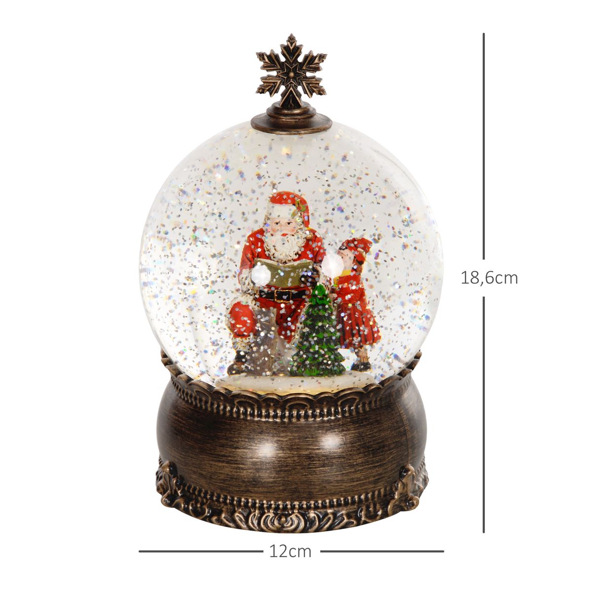Decoracion-navideña-Bola-de-nieve-Homcom-musica---luz-multicolor-Ø12x186-cm-