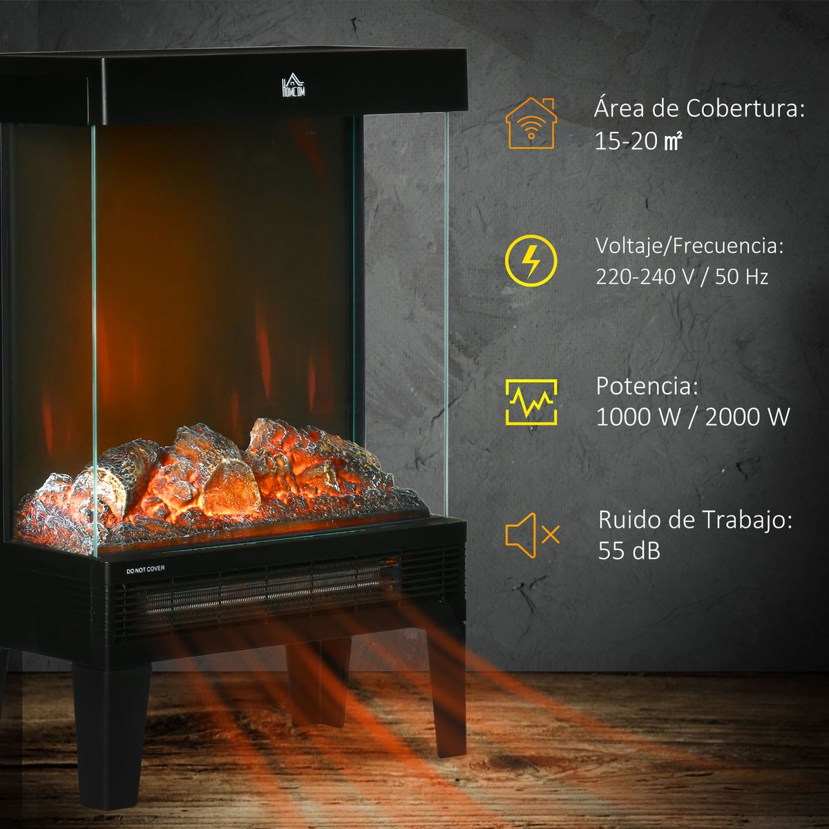 Chimenea-electrica-Homcom-2000W