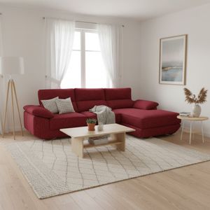 Sofá chaiselongue Danielle 3 plazas tela opera asientos deslizantes