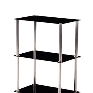 Estantería Bristol 4 estantes vidrio templado negro 122x60x40 cm