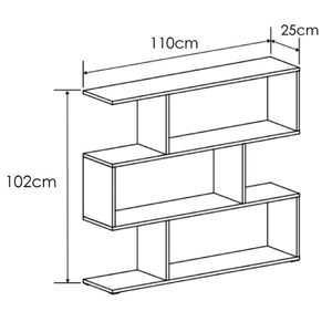 Estantería asimétrica Aura 4 niveles blanco 102x110x25 cm