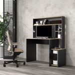 Escritorio-Oslo-Homcom-5-estantes---soporte-cpu-negro-138x114x45-cm