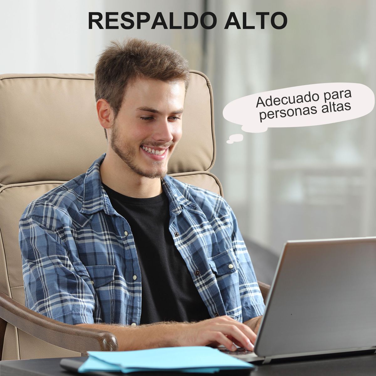 Butaca-Elia-Homcom-respaldo-alto-beige-105x635x83-cm