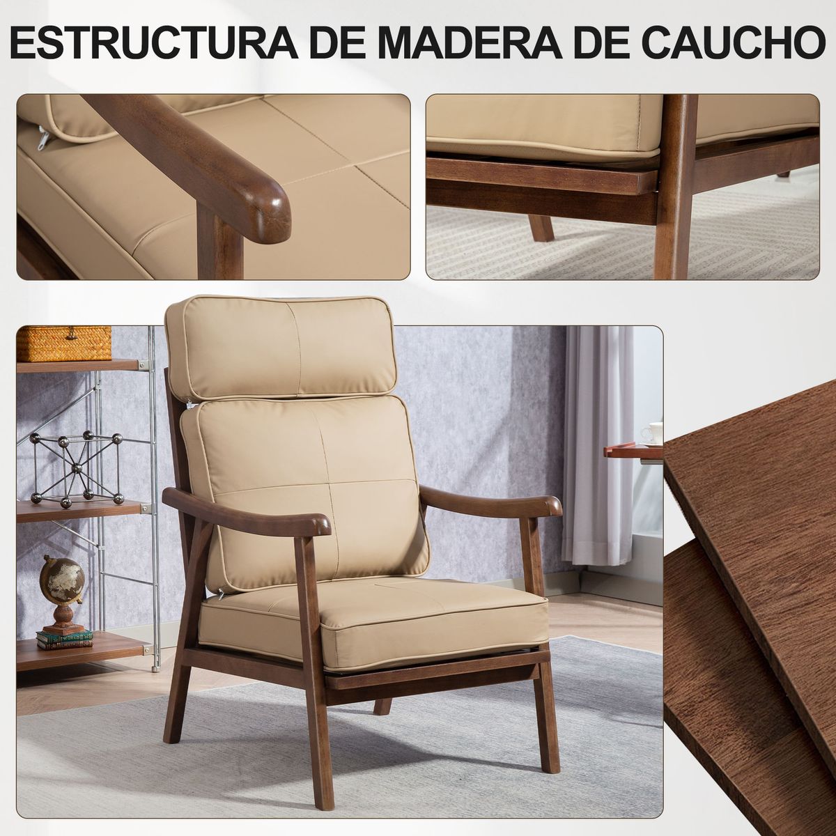 Butaca-Elia-Homcom-respaldo-alto-beige-105x635x83-cm