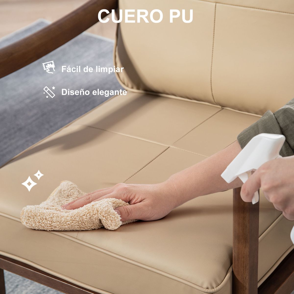 Butaca-Elia-Homcom-respaldo-alto-beige-105x635x83-cm