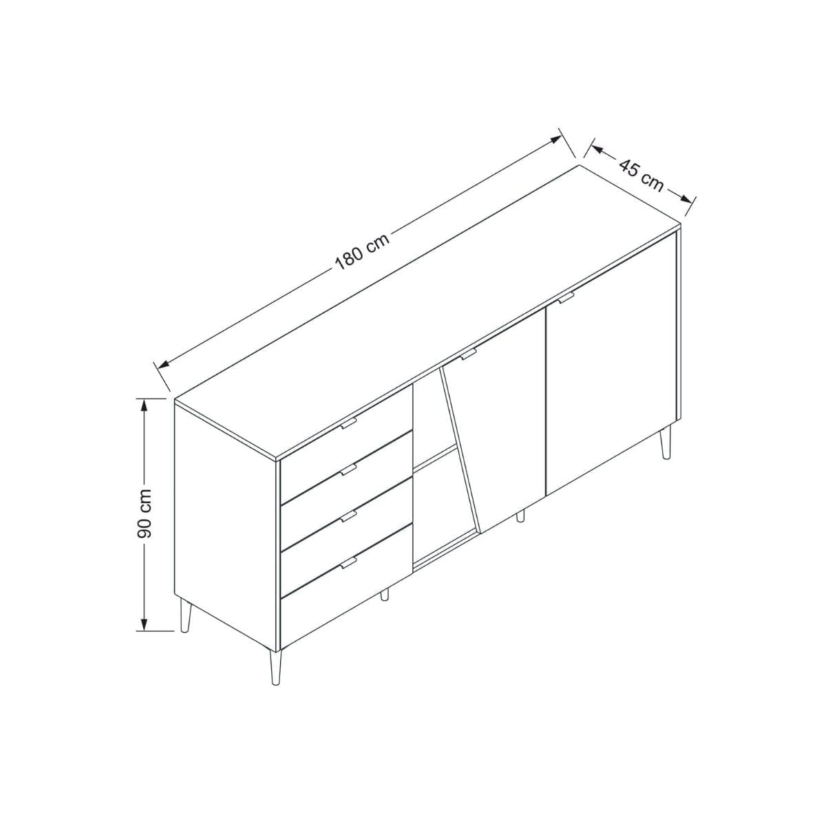 Aparador-Yelena-4-cajones---2-puertas-blanco-beige-90x180x45-cm-