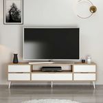 Mueble-de-TV--Yelena-4-cajones---2-puertas-blanco-beige-90x180x45-cm-