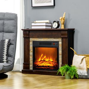 Chimenea eléctrica Homcom 1800W llama 3D 67,8x80x21,6 cm