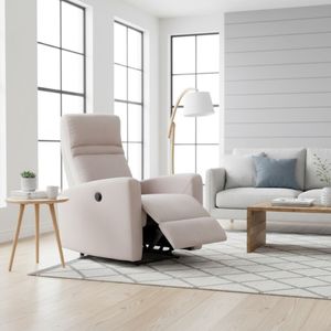 Sillón relax Condal eléctrico reclinable + reposapiés beige 103x78x93 cm