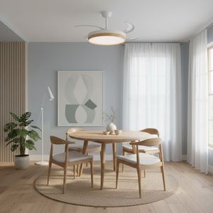 Ventilador de techo Galeno 4 aspas retráctiles con mando a distancia Ø106 cm