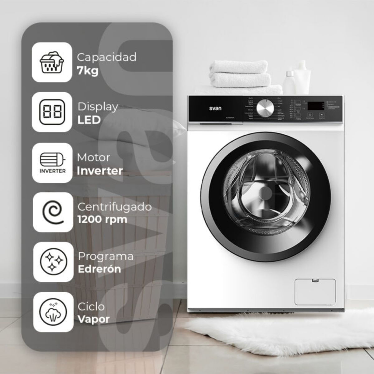 Lavadora-carga-frontal-Svan-SL7204AIDV-caracteristicas