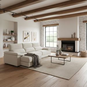 Sofá chaiselongue Calgary 3 plazas deslizante y reclinable tela sorrento 290 cm