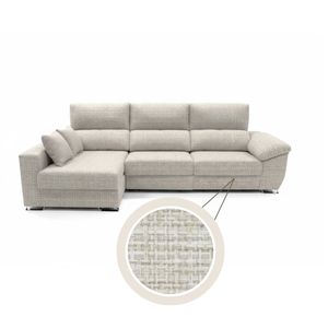Sofá chaiselongue Ponza 3 plazas deslizante + cabezales reclinables 100x275x160 cm
