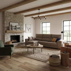 Sofá chaiselongue Sidney 3 plazas deslizante y reclinable tela Bronx 285 cm