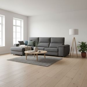 Sofá chaiselongue Sidney 3 plazas deslizante y reclinable tela Nevada 285 cm