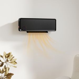 Calefactor Split Homcom 2000W mando a distancia negro 56x11,7x18,5 cm