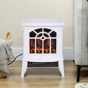 Chimenea eléctrica Homcom 1800W 20 m² blanco 54,8x39x26 cm