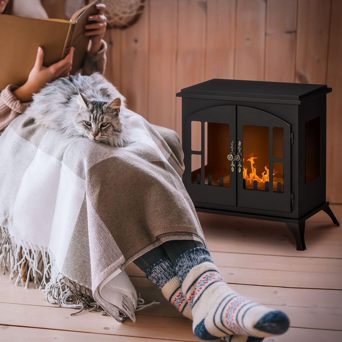 Chimenea-de-bioetanol-Vintage-Homcom-09L-25-m²-negro-55x55x31-cm-