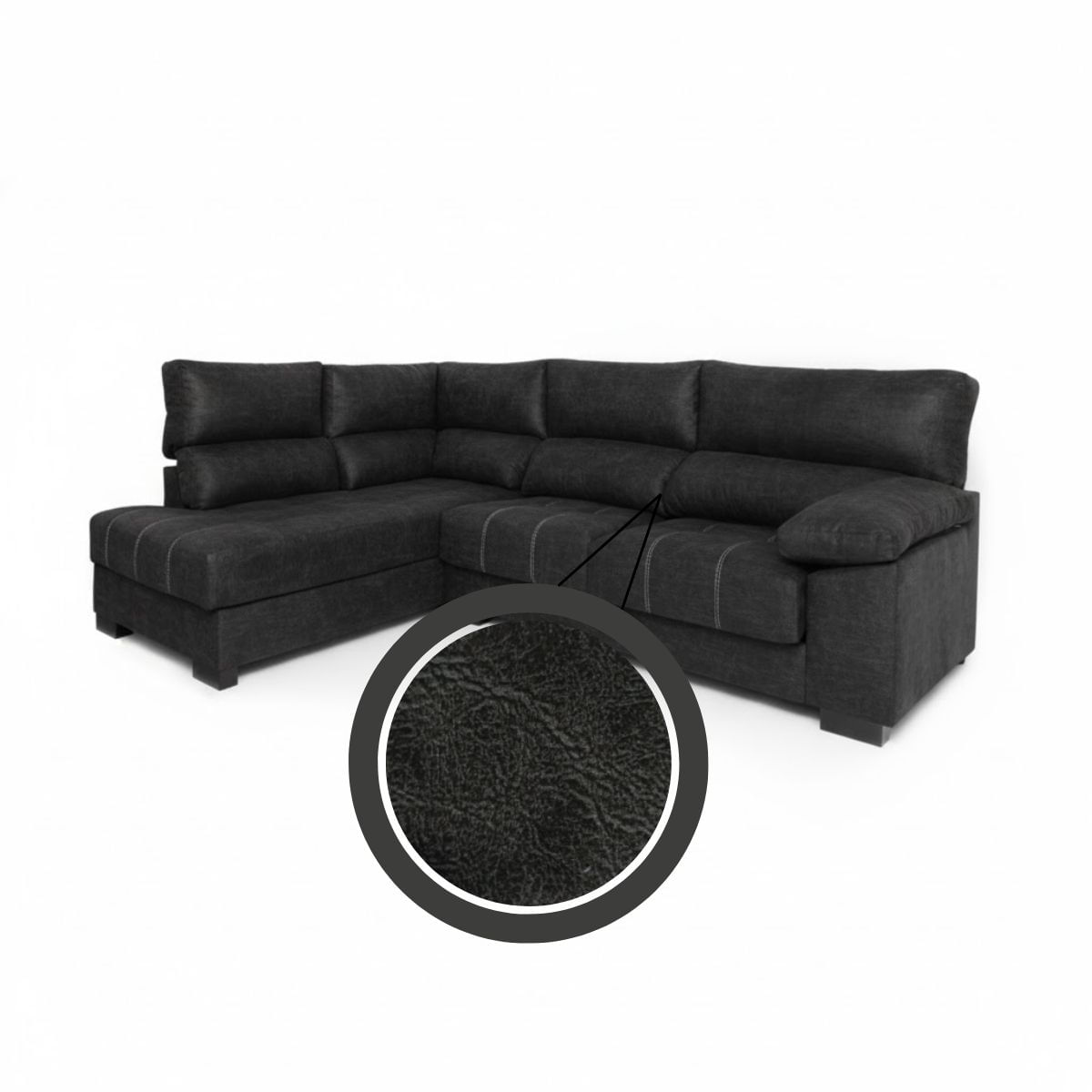 Sofa-chaiselongue-Meridien-3-plazas-deslizante---reclinable-tela-Opera-antracita-izquierda-100x282x195-cm-