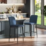 Pack-de-2-taburetes-Medellin-Homcom-asiento-acolchado-azul