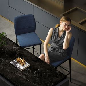 Pack de 2 taburetes Medellín Homcom asiento acolchado gris