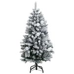 Arbol-de-Navidad-efecto-nevado-con-decoraciones
