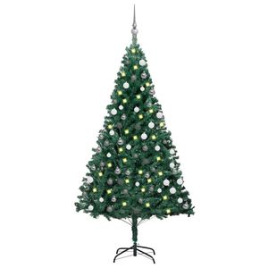 Árbol de Navidad 930 ramas 150 LEDs con decoraciones verde