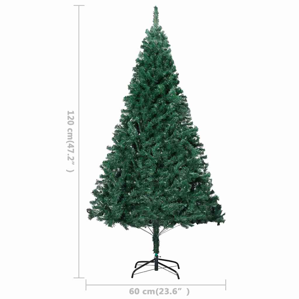 Arbol-de-Navidad-930-ramas-150-LEDs-con-decoraciones-verde-120-cm-medidas