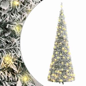 Árbol de Navidad desplegable efecto nevado con 200 LEDs blanco