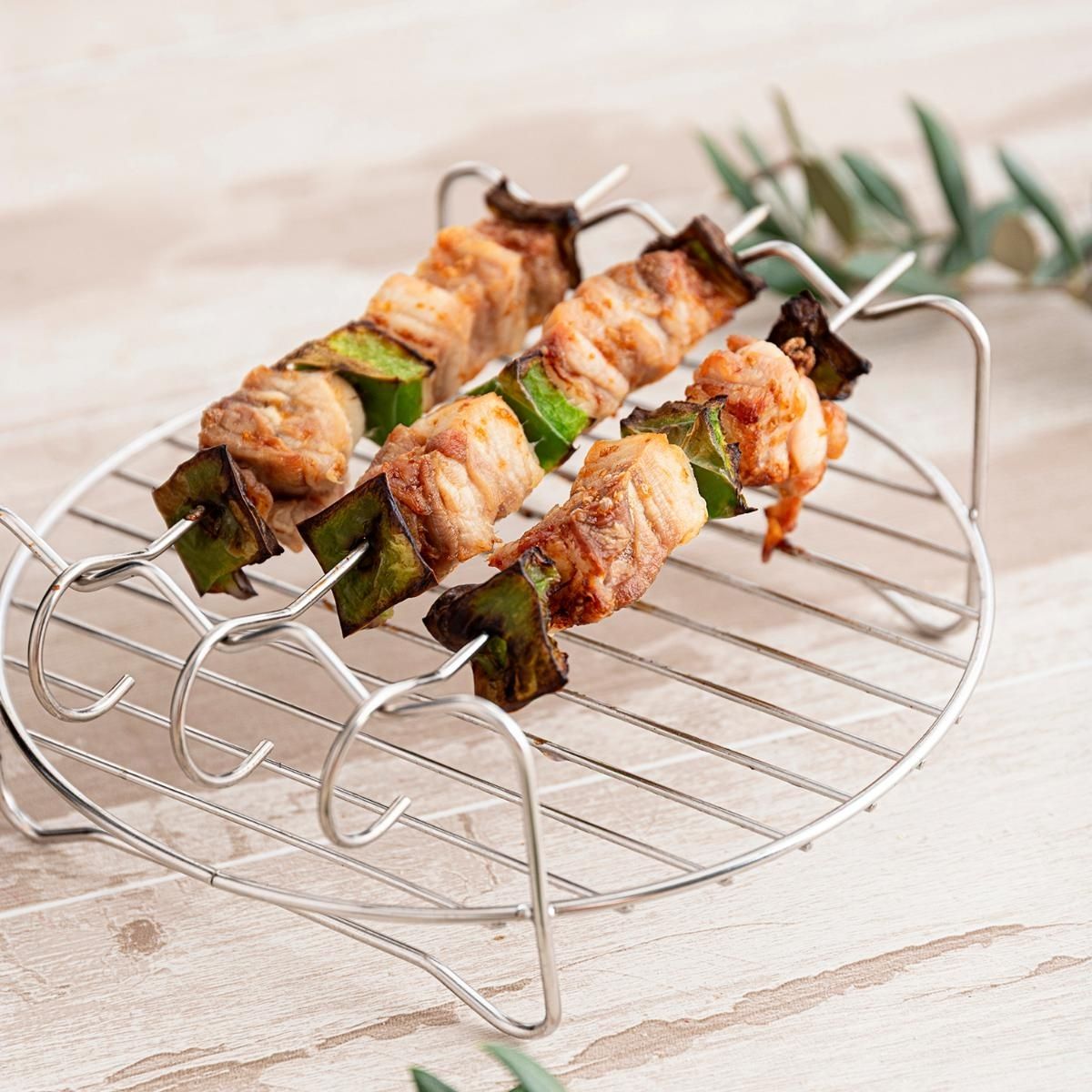 Grill-Naturalia-Quid-con-3-pinchos-acero-Ø17-cm