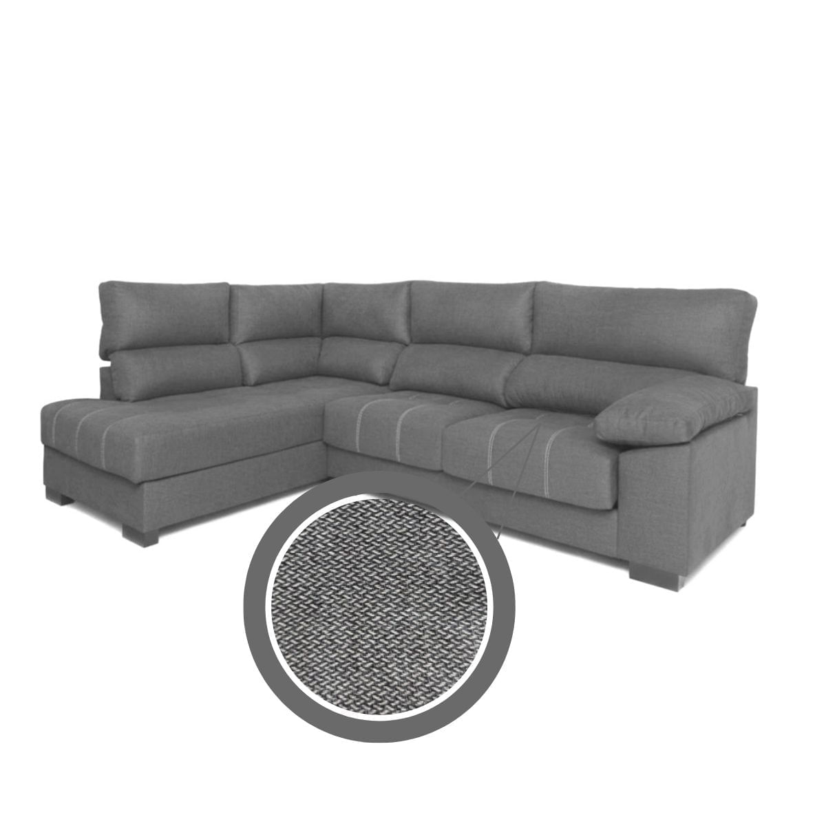 Sofa-chaiselongue-Meridien-3-plazas-deslizante---reclinable-tela-Nevada-izquierda-gris-100x282x195-cm