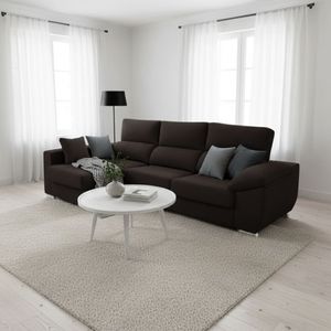 Sofá chaiselongue Ponza 3 plazas deslizante y reclinable tela Bergamo 275 cm