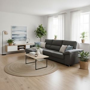 Sofá chaiselongue Ponza 3 plazas deslizante y reclinable tela Nevada 275 cm