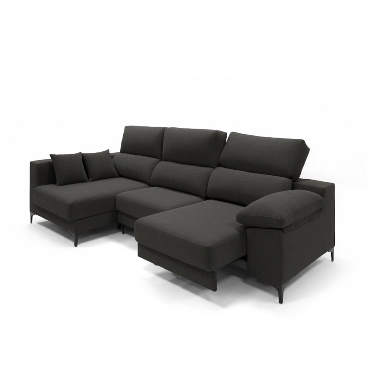 Sofa-chaiselongue-Santorini-3-plazas-deslizante---reclinable-tela-Opera-izquierda-antracita-100x275x160-cm