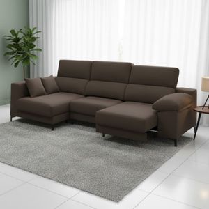 Sofá chaiselongue Santorini 3 plazas deslizante + reclinable tela Bérgamo 100x275x160 cm