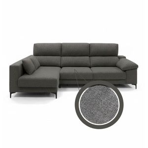 Sofá chaiselongue Santorini 3 plazas deslizante + reclinable tela Bronx 100x275x160 cm