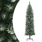 Arbol-de-Navidad-con-decoraciones-efecto-nevado-verde-blanco
