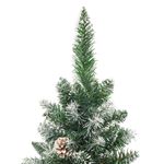 Arbol-de-Navidad-con-decoraciones-efecto-nevado-verde-blanco