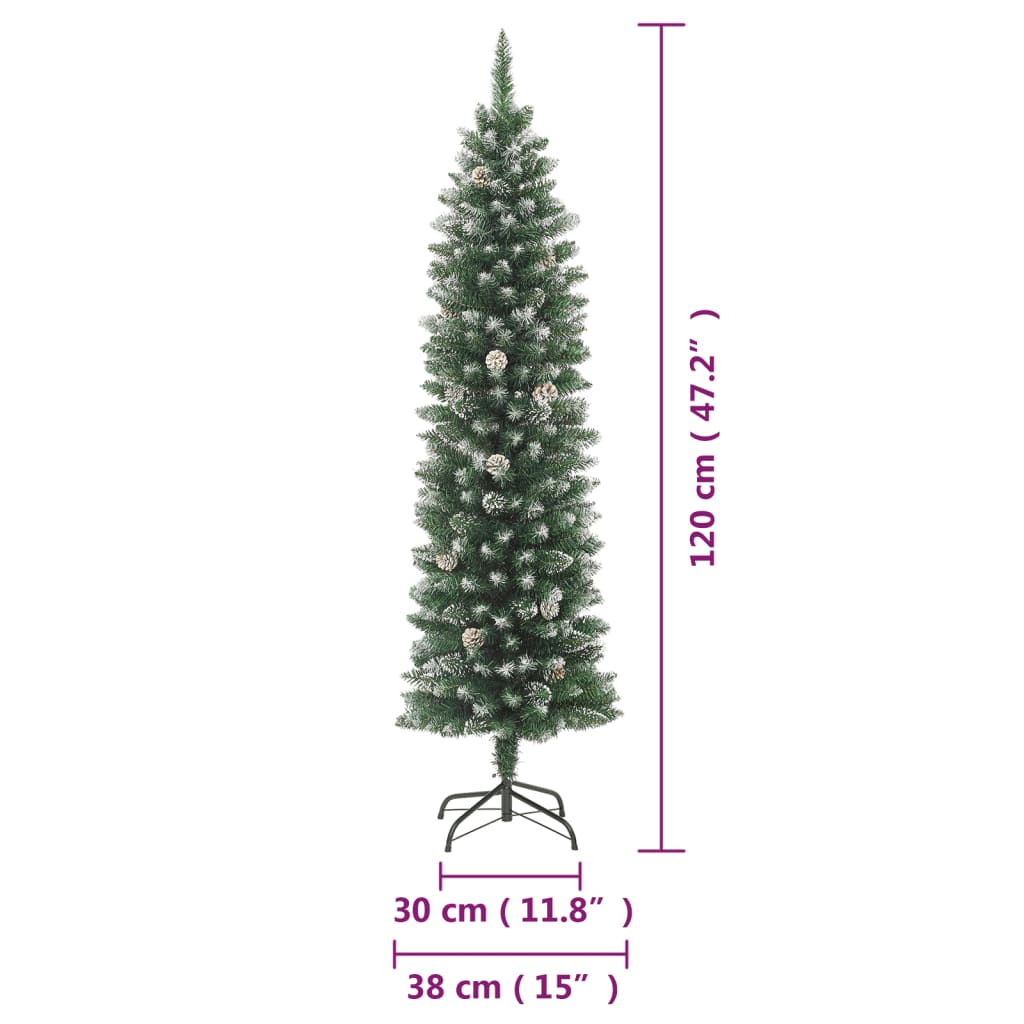 Arbol-de-Navidad-con-decoraciones-efecto-nevado-verde-blanco-medidas
