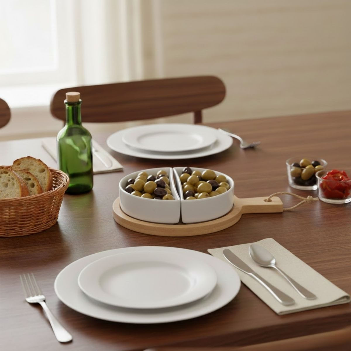 Tabla-de-aperitivo-Tapas-Quid-con-2-cuencos-diseño-circular-blanco-natural