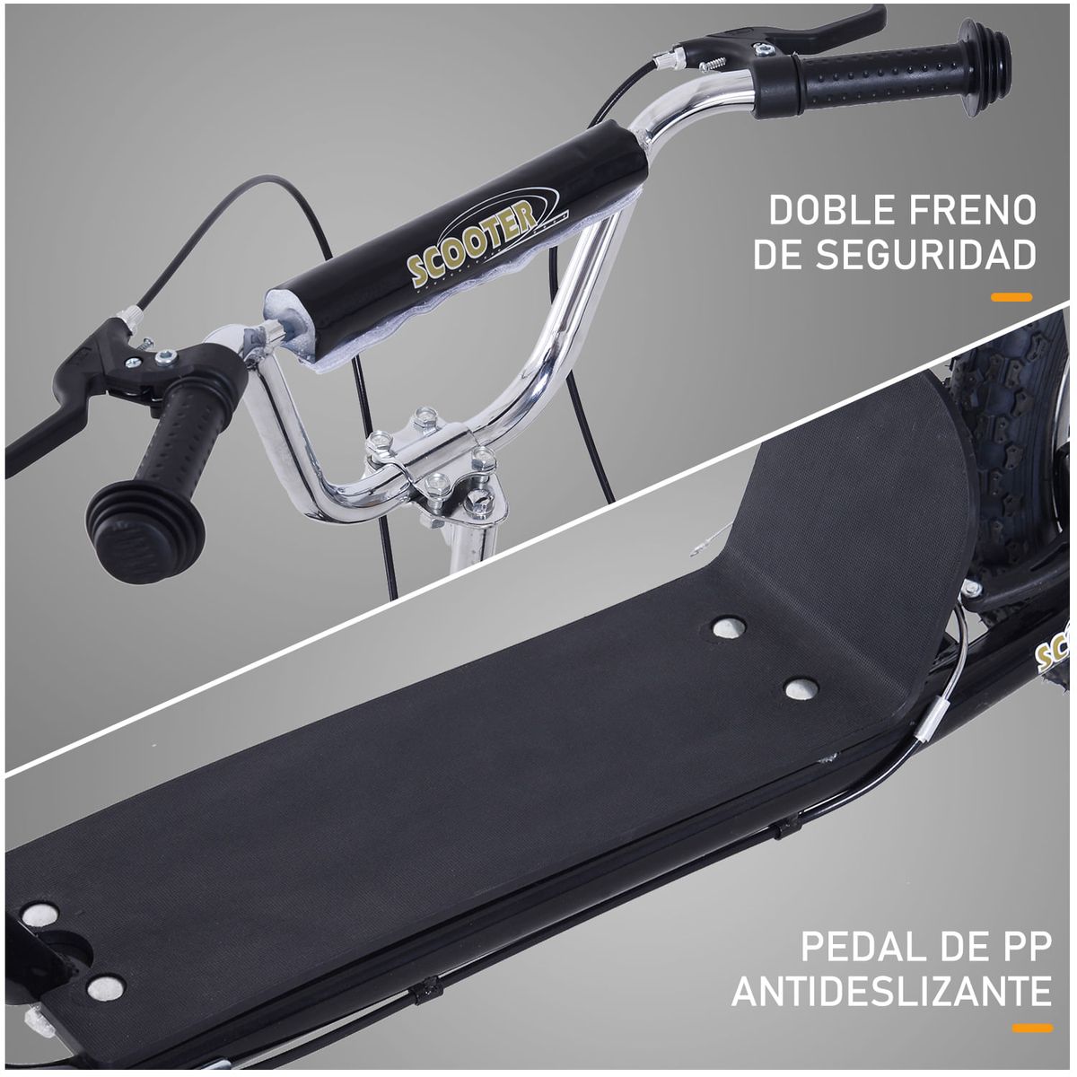 Patinete-Scooter-Homcom--5A-altura-regulable---frenos-negro-92-100x143x58-cm-