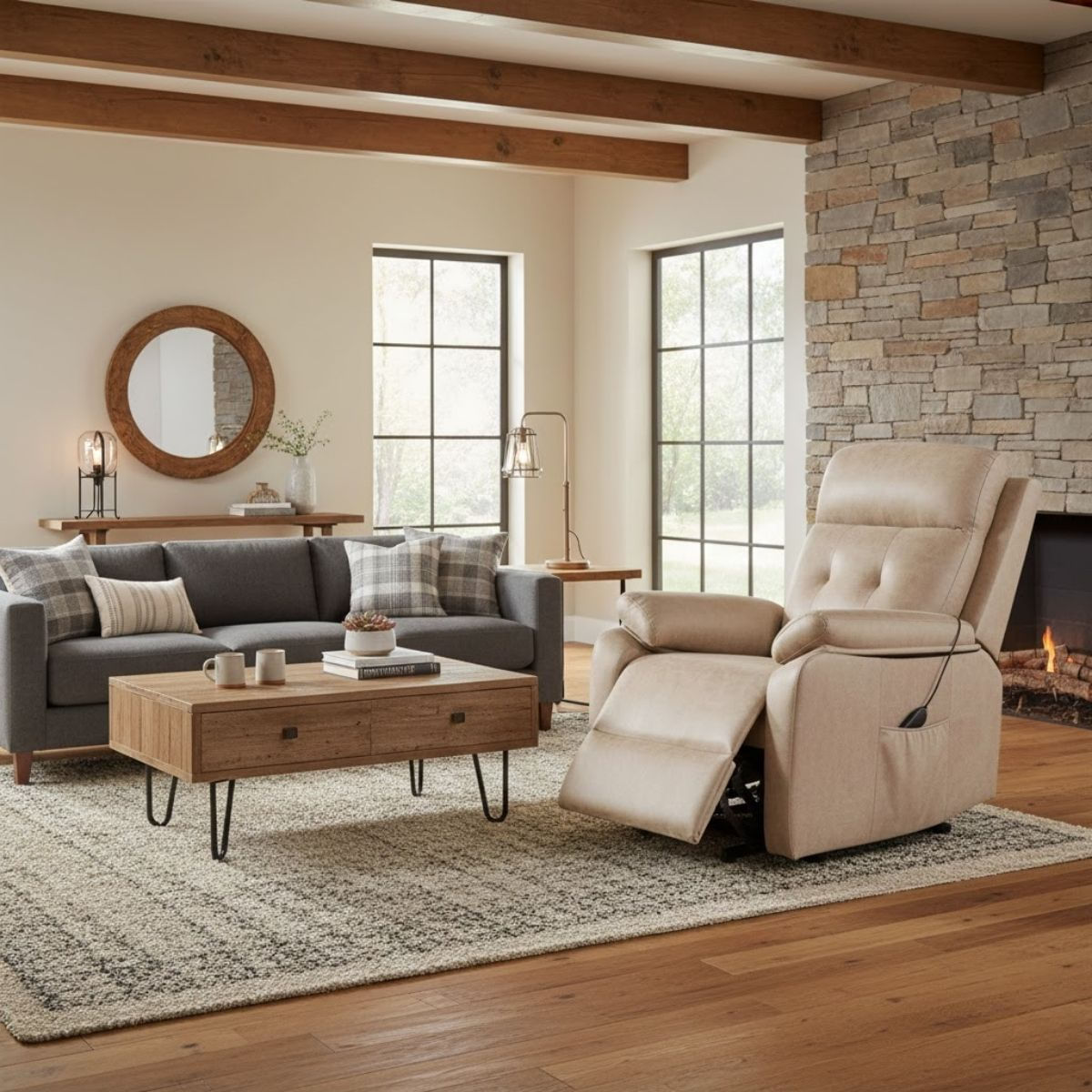 Sillon-relax-electrico-Canari-Powerlift-ambientada-rustico