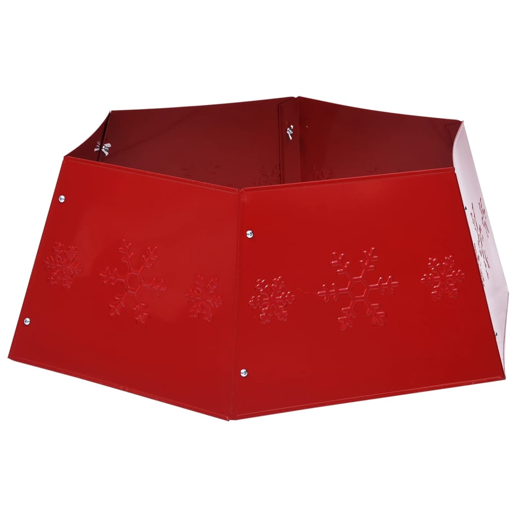 Falda-para-arbol-de-Navidad-Snow-hexagonal-rojo-25x68-cm-
